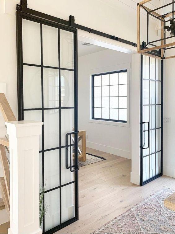 sliding steel double doors