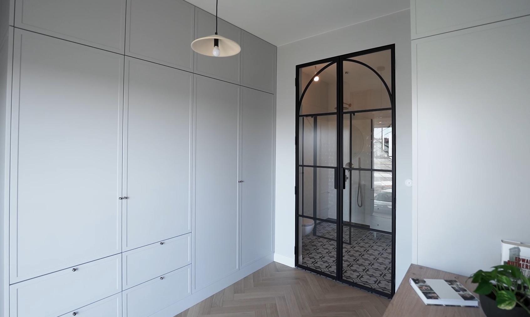 Black steel doors